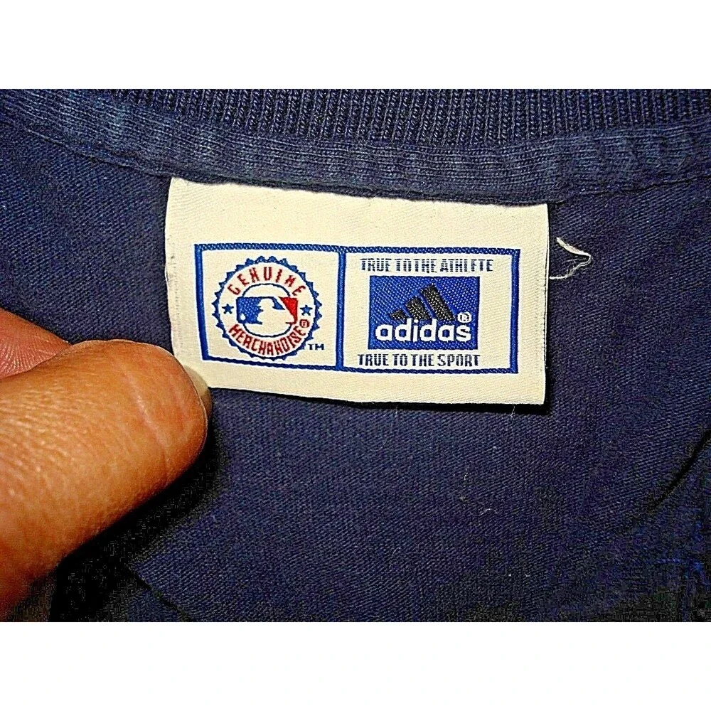 New York Yankees Adidas Polo Shirt Blue Embroidered Logo Mens Size XL
